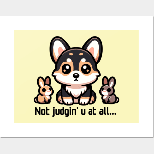 Not Judgin' U Tricolor Corgi Posters and Art